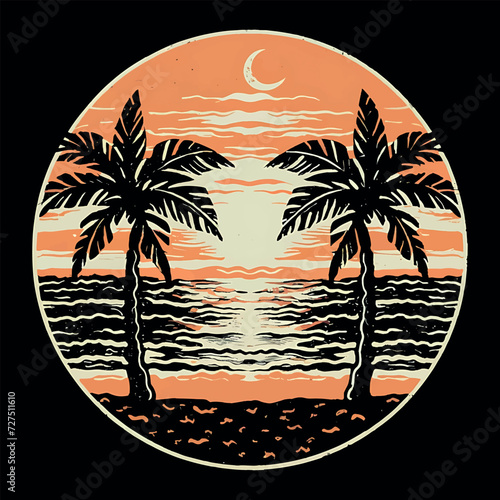 Summer illustration T-shirt design