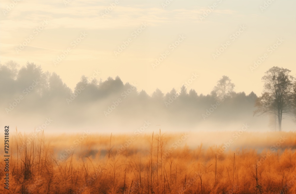 morning fog in the forest