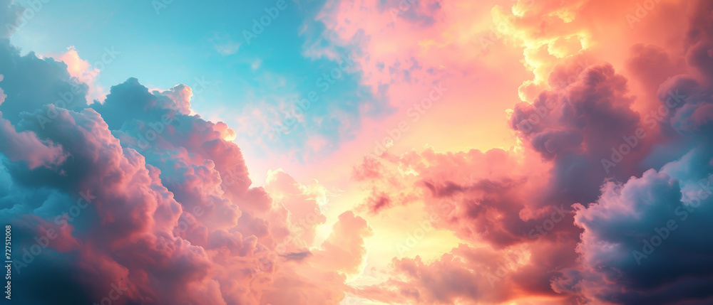 Dramatic sunset cloudscape with vibrant colors.
 - obrazy, fototapety, plakaty 