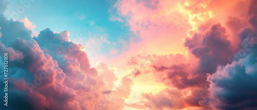 Dramatic sunset cloudscape with vibrant colors.
 photo