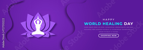 World Healing Day Paper cut style Vector Design Illustration for Background, Poster, Banner, Advertising, Greeting Card