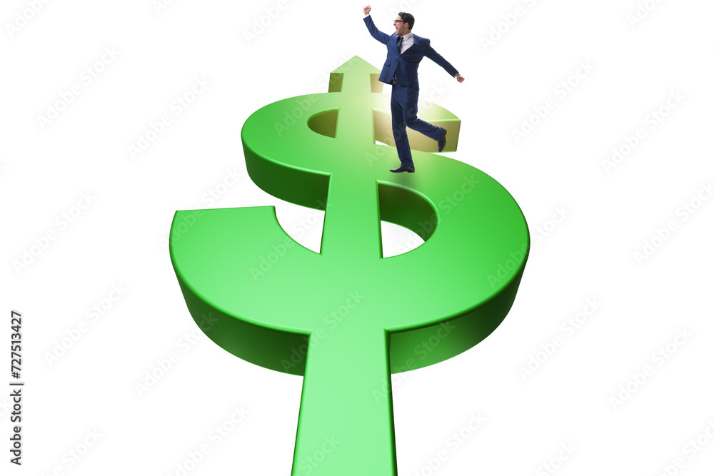 Businessman with symbol of american dollar
