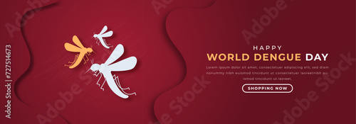 World Dengue Day Paper cut style Vector Design Illustration for Background, Poster, Banner, Advertising, Greeting Card