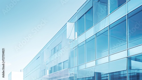 modern office building light blue