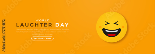World Laughter Day Paper cut style Vector Design Illustration for Background, Poster, Banner, Advertising, Greeting Card