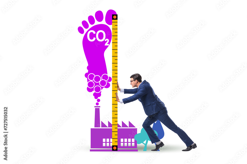 Fototapeta premium Carbon footprint concept with pollution