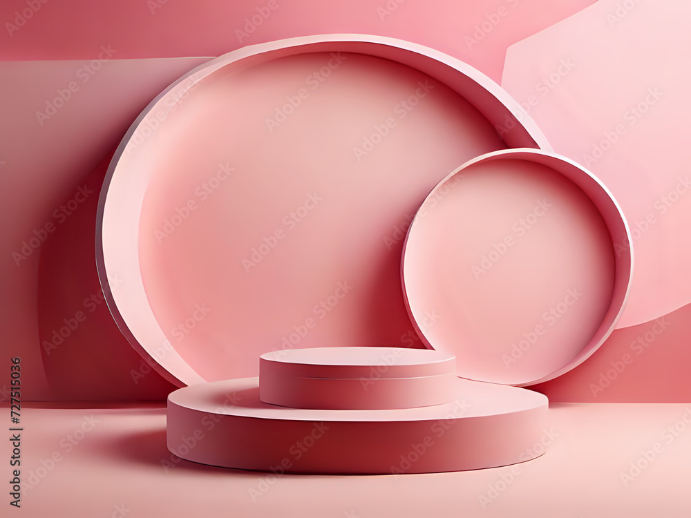 Minimal scene with podium and
abstract background. Pink colors scene. Trendy 3d render for social media banners, promotion, cosmetic product show. Geometric shapes interior. Minimal scene with podium and
abstract background. Pink colors scene. Trendy 3d render for social media banners, promotion, cosmetic product show. Geometric shapes interior.