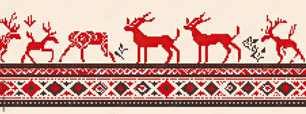 seamless pattern with christmas reindeer seamless pattern with christmas reindeer