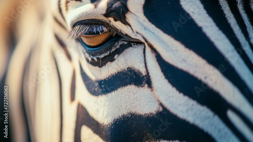 Editorial Elegance  Detailed Film Capture of a Zebra   s Face