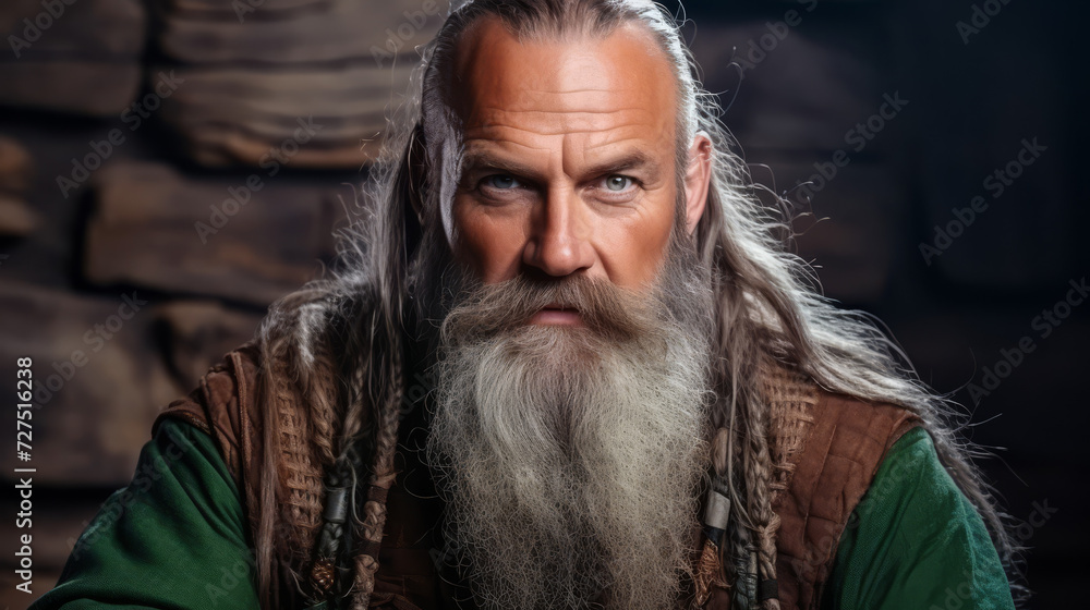 A Portrait of A Fearless Powerful Warrior Viking old man face A Portrait of A Fearless Powerful Warrior Viking old man face