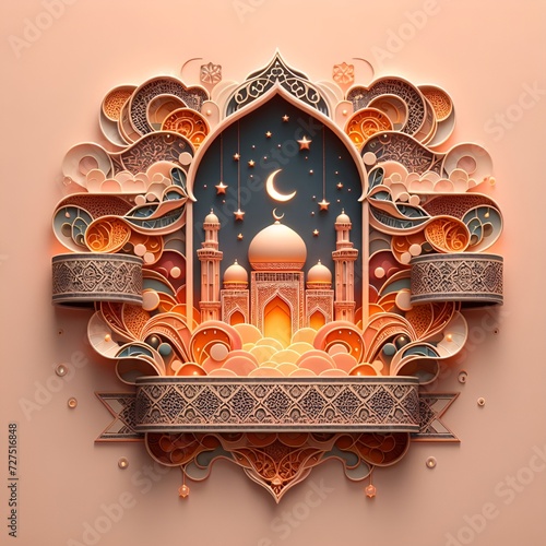 Illustration Ramadhan & Ied Islamc 2024  photo