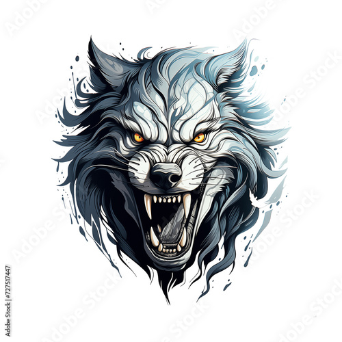 Fierce Wolf Fuel creativity. Perfect for designers. Unleash dynamic inspiration with this captivating illustration.