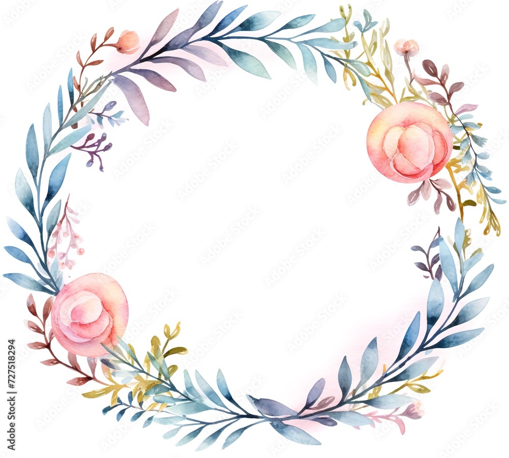 beautiful watercolor floral frame, invitation
