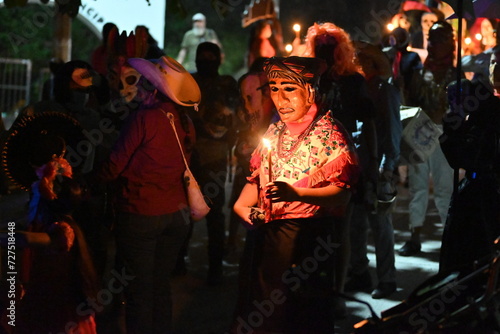 Celebración mexicana del Xantolo (Día de Muertos) en la Huasteca potosina por indigenas Teenek en San Antonio, San Luis potosí