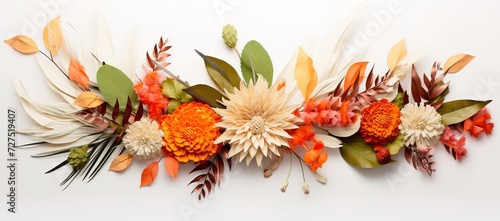 Colorful wreaths on a white background
