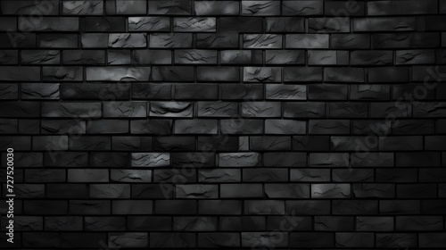 Illustration of a Black & White Brick Wall Background Pattern