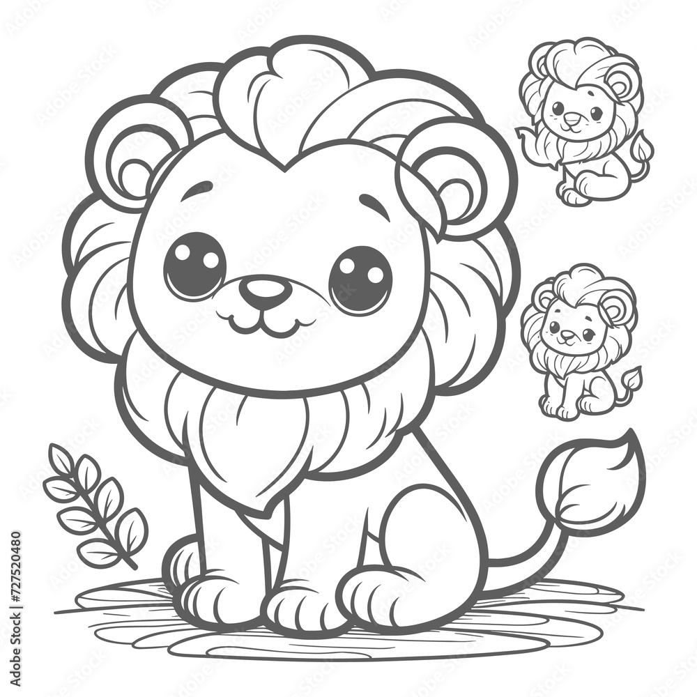 Cute lion Cartoon character hand drawn vector illustrations generated by Ai Cute lion Cartoon character hand drawn vector illustrations generated by Ai