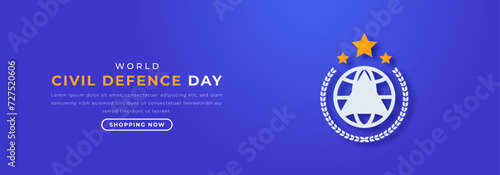 World Civil Defence Day Paper cut style Vector Design Illustration for Background, Poster, Banner, Advertising, Greeting Card