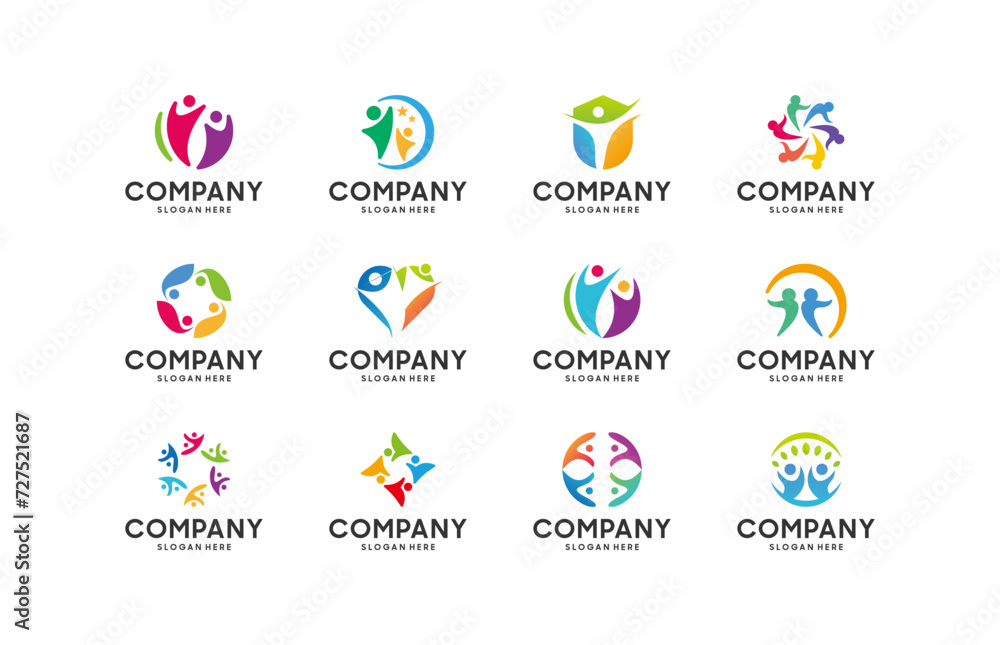 set of vector logos of People on a white background