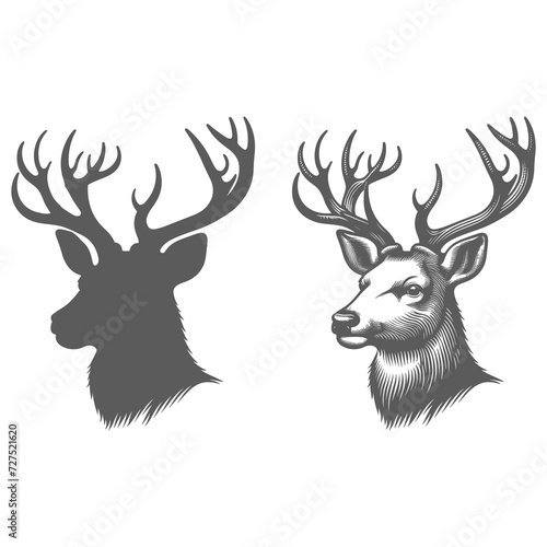 Sketch deer hand drawn Vector illustration generated by Ai © Printdesign 123