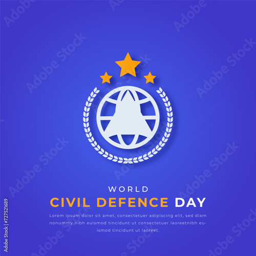 World Civil Defence Day Paper cut style Vector Design Illustration for Background, Poster, Banner, Advertising, Greeting Card