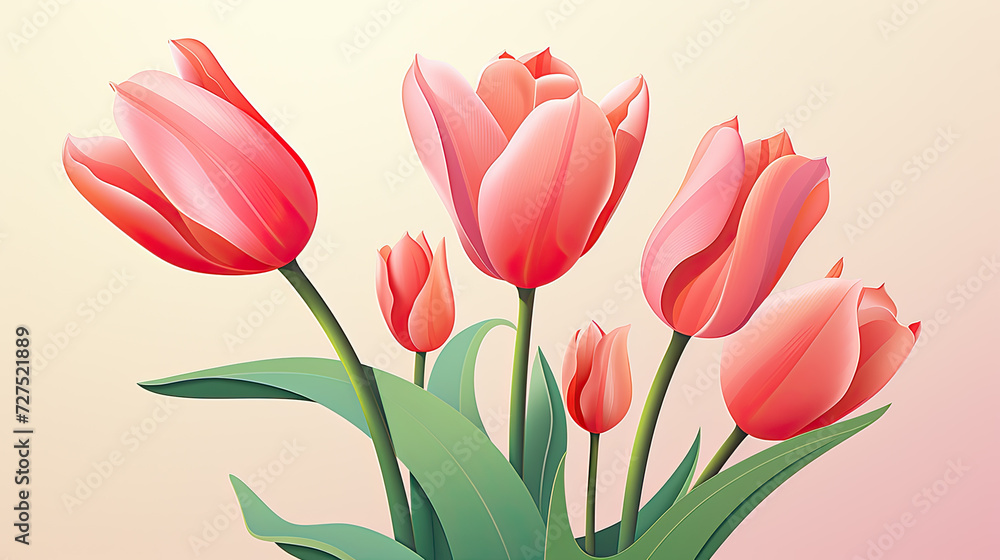 illustration of red tulips illustration of red tulips