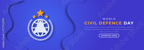 World Civil Defence Day Paper cut style Vector Design Illustration for Background, Poster, Banner, Advertising, Greeting Card