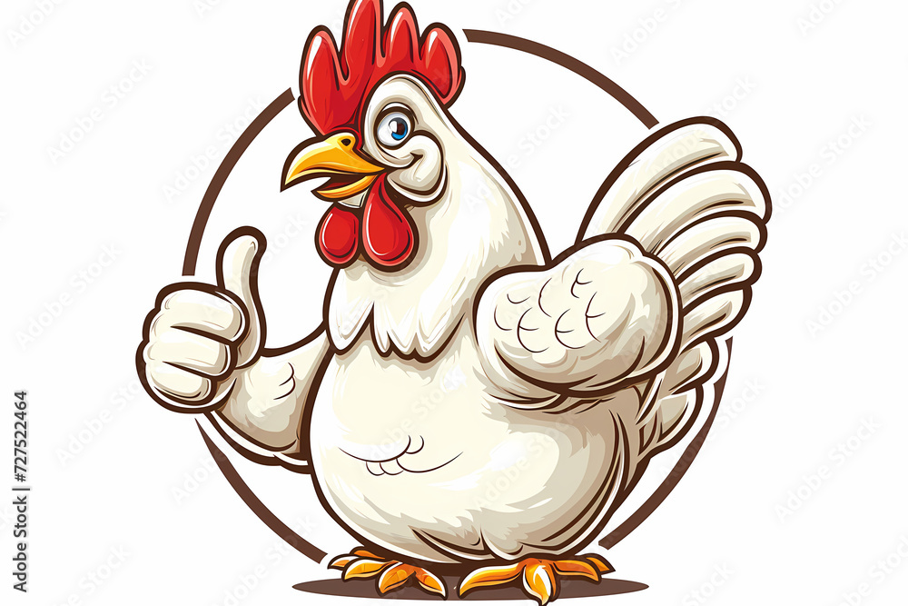 cartoon Chicken with thumbs up hand sign