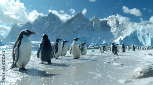 Penguins developing a sophisticated society on their ice-covered continent.