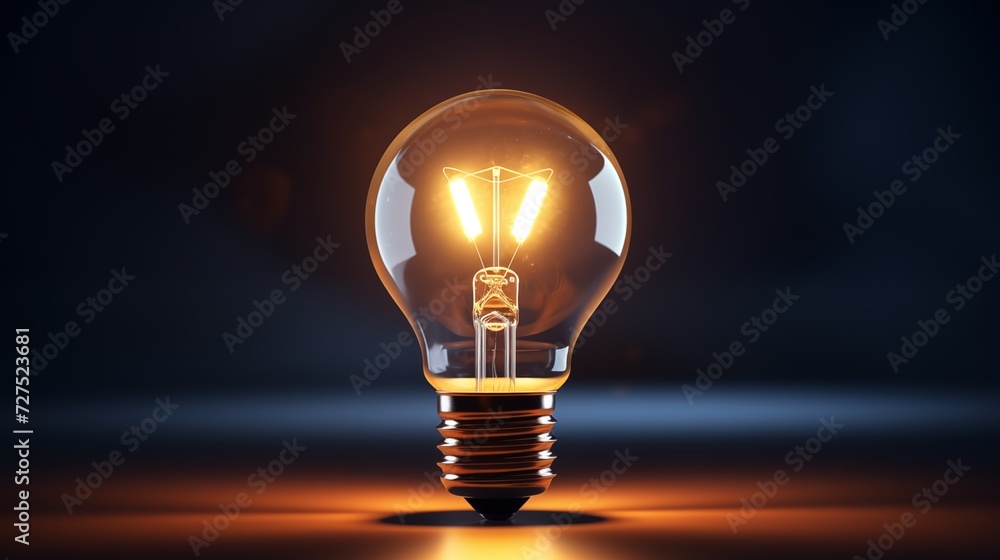 Bright warm light bulb concept. Created by AI Bright warm light bulb concept. Created by AI