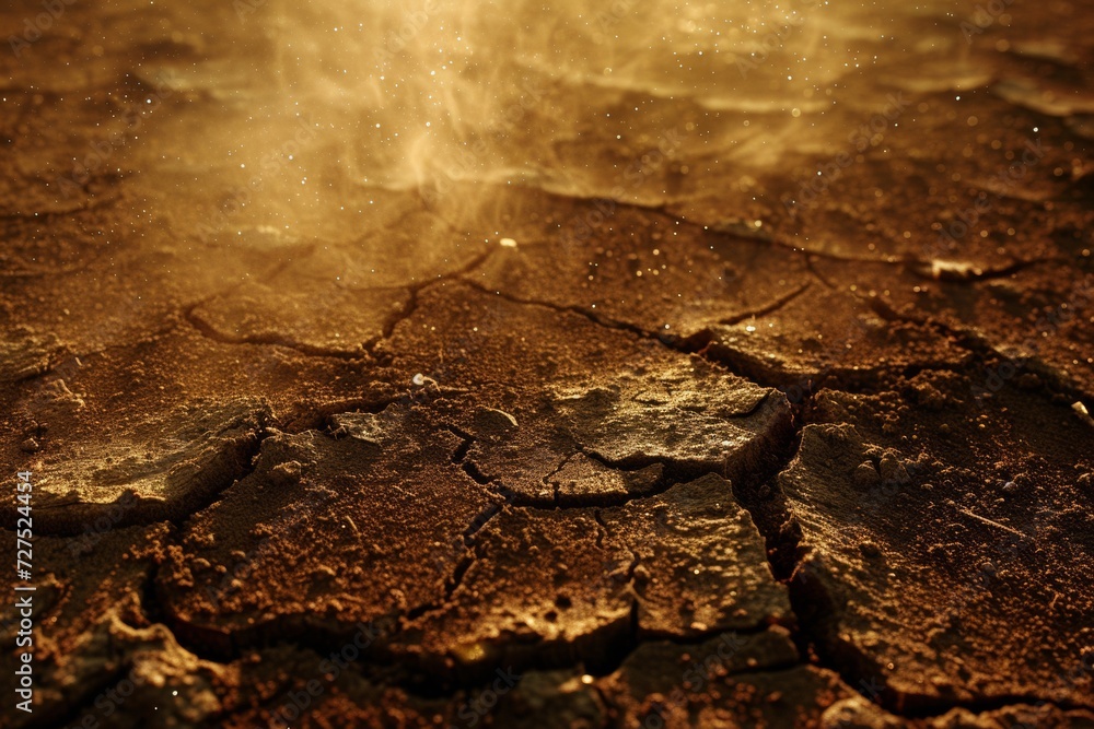 Sunlight kisses the arid earth, dust motes dance in the air, and the