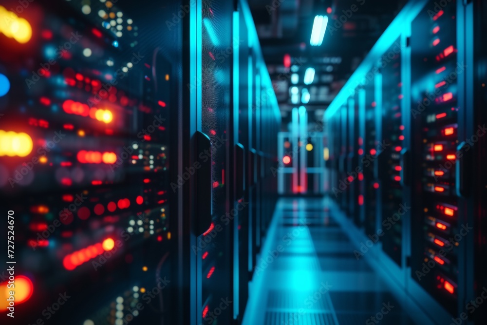 The pulsating lights of the data center create a maze of technological prowess, where every byte tells a story of the modern digital age. The pulsating lights of the data center create a maze of technological prowess, where every byte tells a story of the modern digital age.