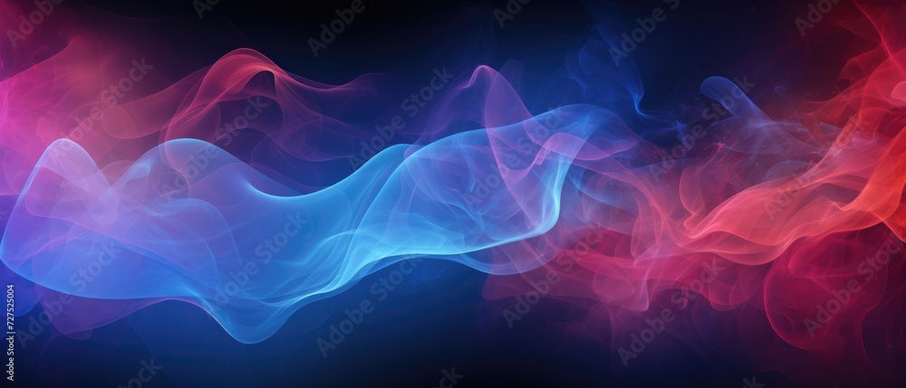 Fototapeta premium Red and blue swirls in an abstract background, depicting the dynamic thermal flow of elements, Ai Generated