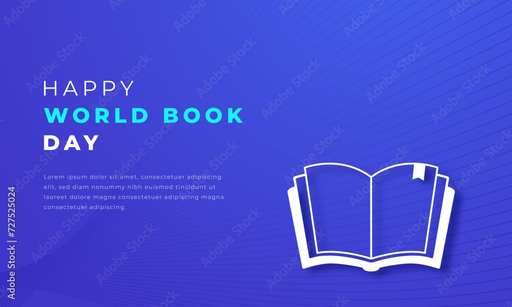 World Book Day Paper cut style Vector Design Illustration for Background, Poster, Banner, Advertising, Greeting Card World Book Day Paper cut style Vector Design Illustration for Background, Poster, Banner, Advertising, Greeting Card