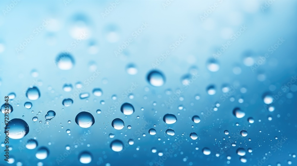 Water drops on a blue background texture, adding depth and intrigue, Ai Generated.