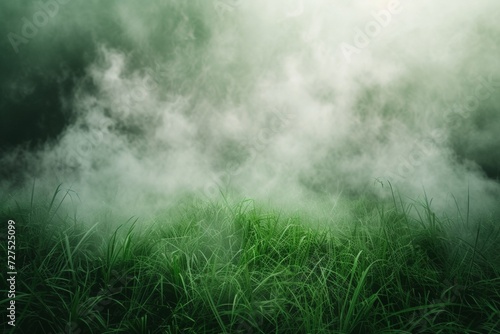 A mysterious mist envelops the verdant meadow, creating a serene and otherworldly atmosphere that beckons the curious.