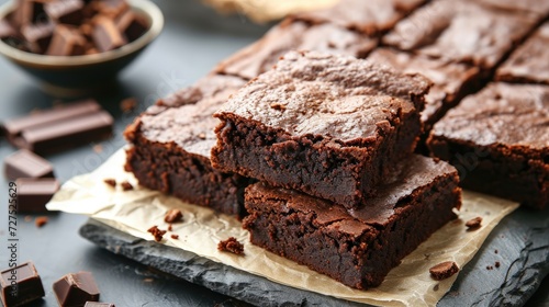 Tempting and fresh, chocolate brownies, a delicious treat for your taste buds, Ai Generated.