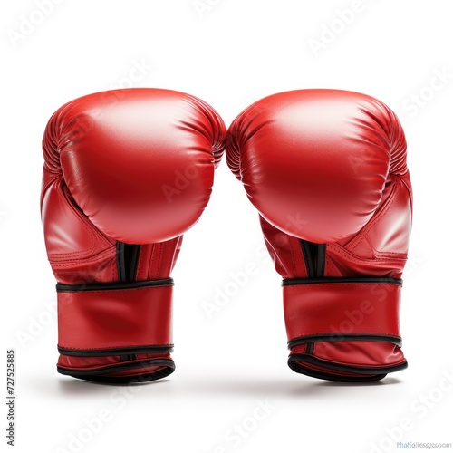 Boxing gloves isolated on white background for sports and fitness concepts, Ai Generated. © Crazy Juke