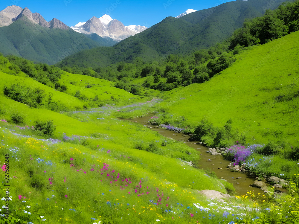 Naklejka premium landscape in summer