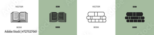 Book icon line. Book vector illustration.