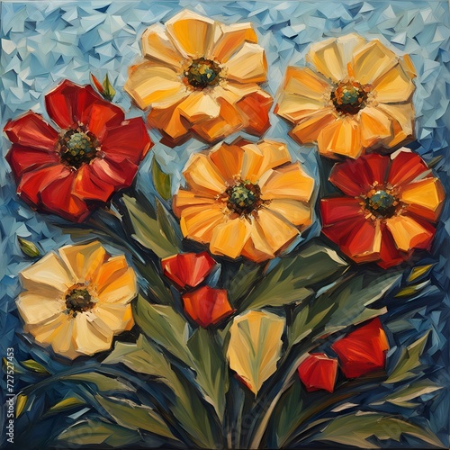 Blooming Contrast  Floral Painting with Bold Colors