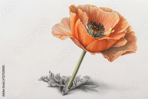 Memorial Day concept illustration of a poppy with room for copy