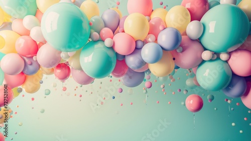 Colorful balloon decorated for birthday party. photo