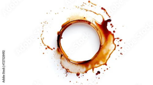 Coffee stains isolated over white background.
