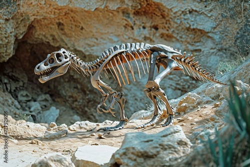 Tyrannosaurus Rex skeleton on the rock © PARADOXICAL