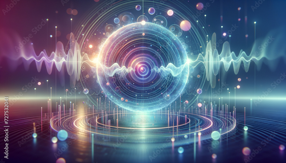 Serene Audio Processing: Glowing Orb of Sound in Harmonious Gradients Serene Audio Processing: Glowing Orb of Sound in Harmonious Gradients