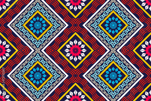 Wallpaper Mural Ethnic Figure aztec embroidery style.Geometric ikat oriental traditional art pattern.Design for ethnic background,wallpaper,fashion,clothing,wrapping,fabric,element,sarong,graphic,vector illustration. Torontodigital.ca