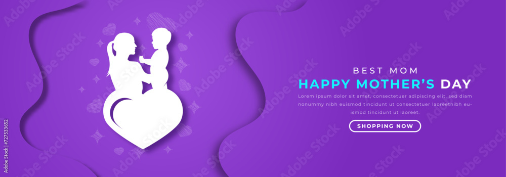 Happy Mothers Day Paper cut style Vector Design Illustration for Background, Poster, Banner, Advertising, Greeting Card