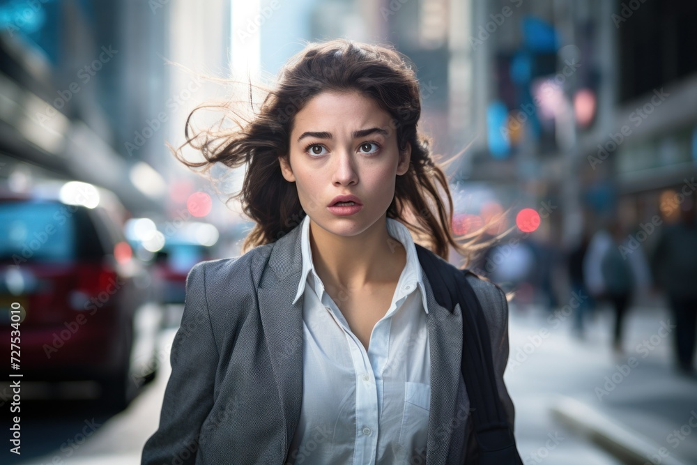 Young businesswoman in a bustling city street Young businesswoman in a bustling city street