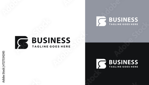 Initial Letter BS S B SB Simple with Elegant Luxury Monogram Line Art Logo Design photo